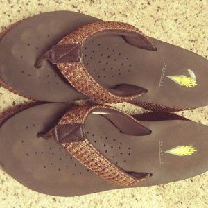 Volatile Brown basket weave sandals